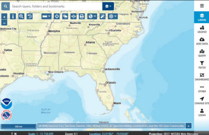 Screenshot of the National Weather Service GIS Viewer.