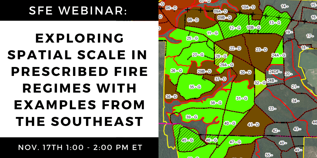 SFE Webinar: Exploring Spatial Scale in Prescribed Fire Regimes with Examples from the Southeast